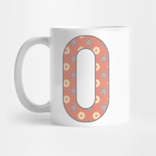 MONOGRAM LETTER O PINK FLORAL TYPOGRAPHY DESIGN Mug